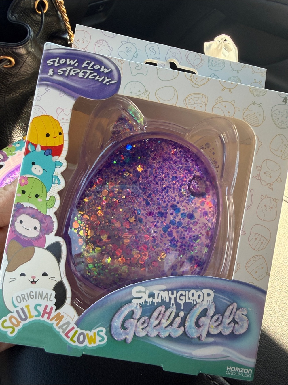 New viral Squishmallows Gelli Gels Glitter Cat - Purple Multicolor Sparkle